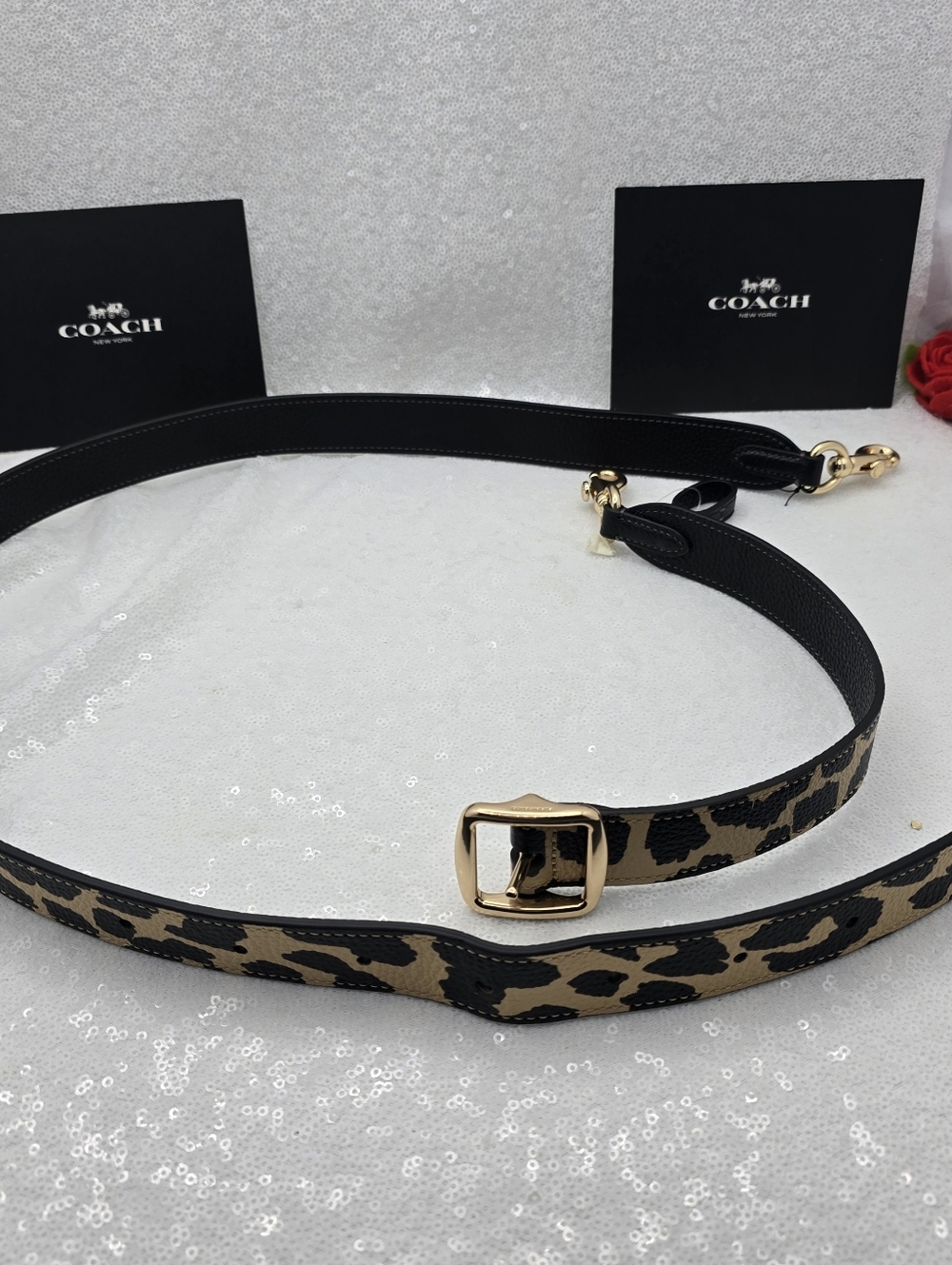 Coach Leather Leopard Print Replacement Reversible Adjustable Bag Strap - Picture 10 of 16
